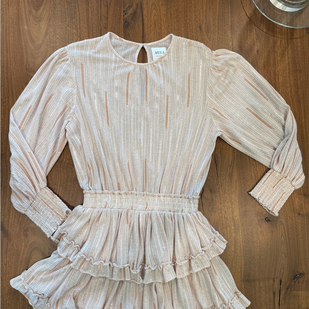 Misa Los Angeles Pink Striped Mini Dress $75